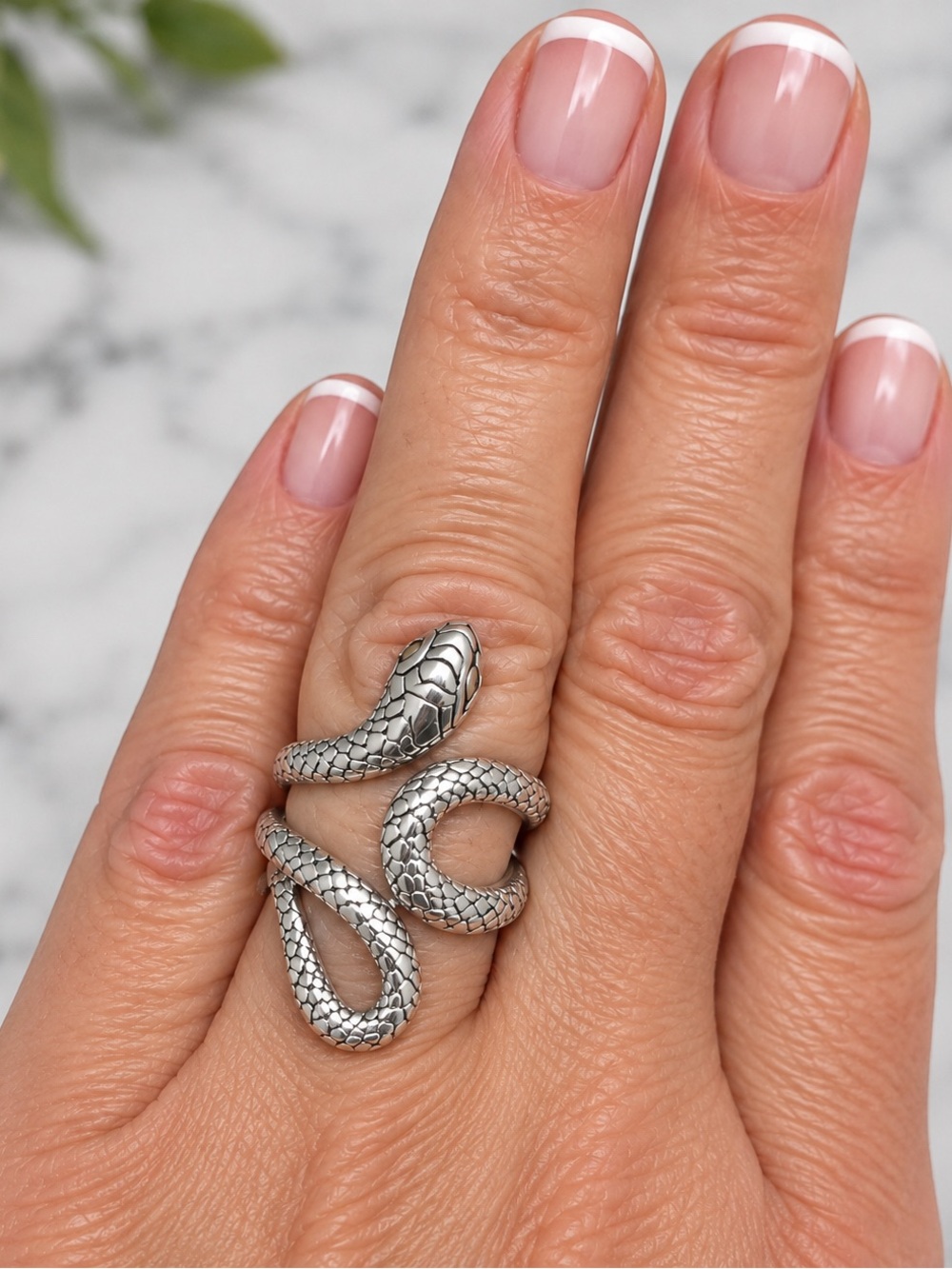 Sterling Silver and 18K Yellow Gold Snake Wrap Ring by Samuel B - Size 7 - Picture 2 of 6